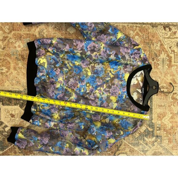 Tildon Embroidered Floral Top Multi-Color Sheer Sweater, Size Large - Picture 2 of 8